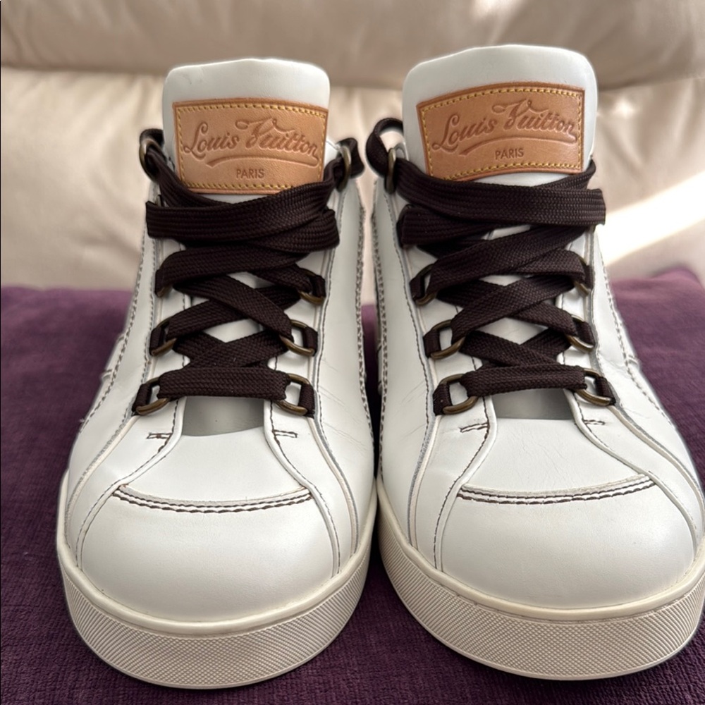Louis Vuitton White and Black Classic Sneakers